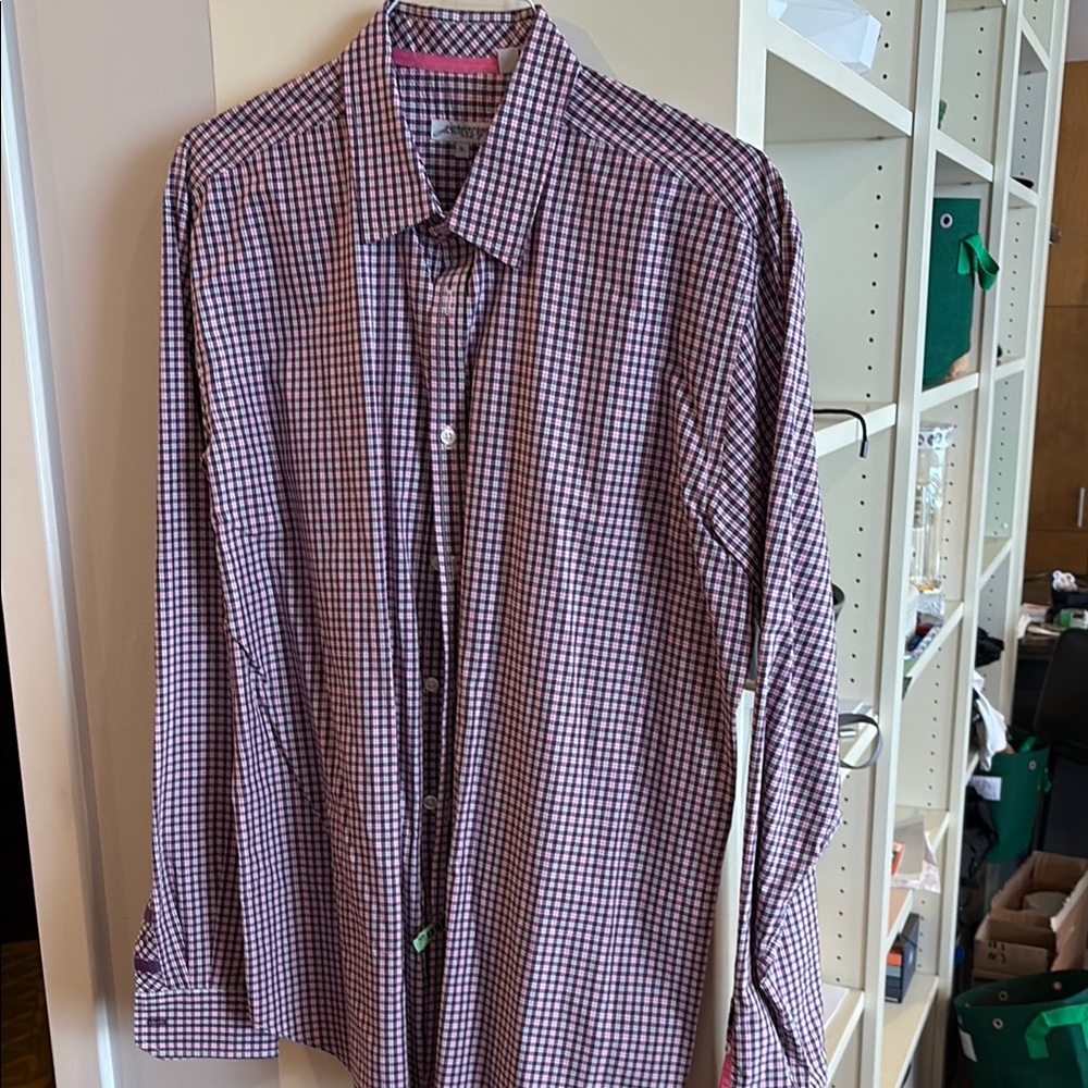 Jeremy Argyle NYC Casual Purple and White Button Down Shirt with Classic Design